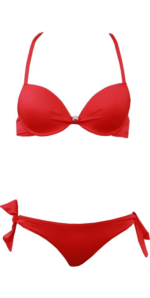 Plavky s Push Up efektem Lormar Gel/Lacci -  červená