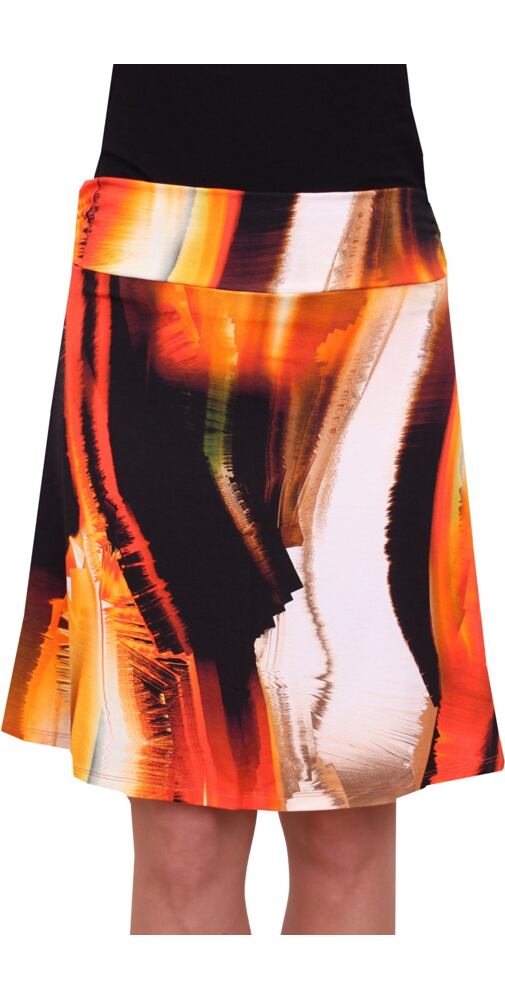 Poutavá dámská sukně Fashion Mam 60 orange tisk
