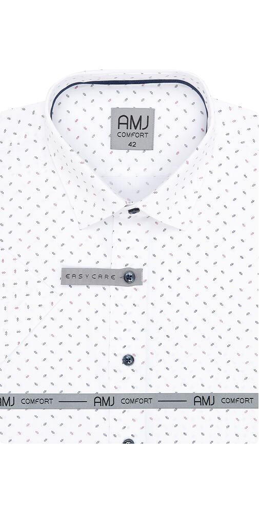 Pánská košile s krátkým rukávem AMJ Comfort VKBR 1289 bílo-navy