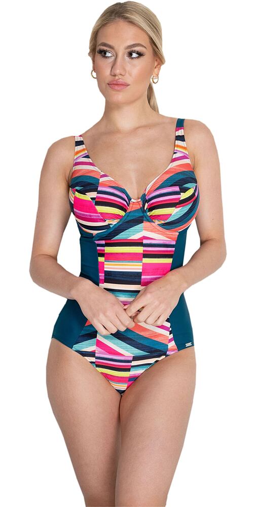 Dámské tvarující jednodílné plavky 830075 multicolor