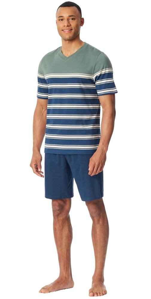 Pánské krátké pyžamo SCHIESSER 182604 khaki