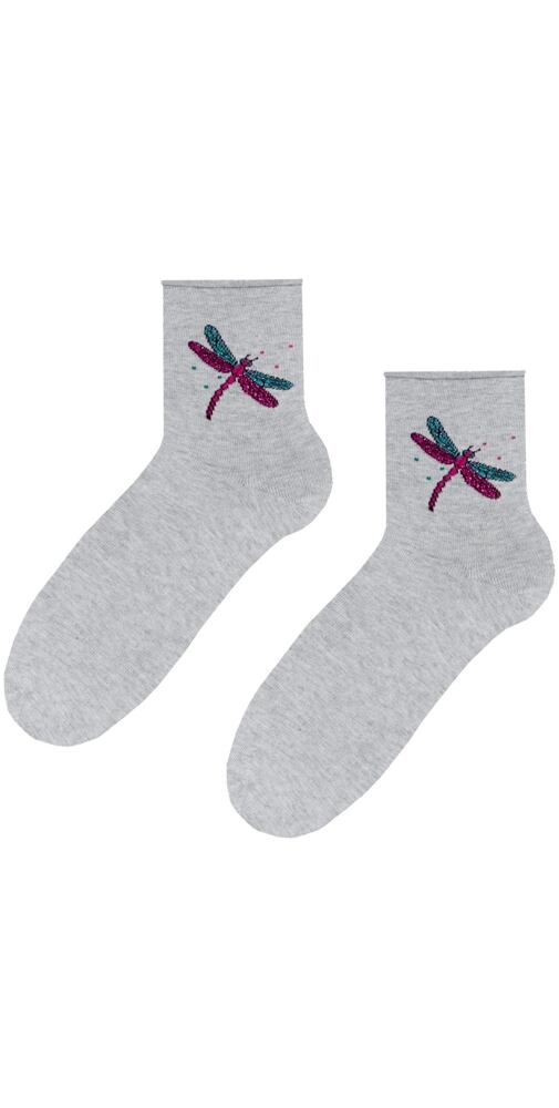 Dámské ponožky s obrázkem vážky