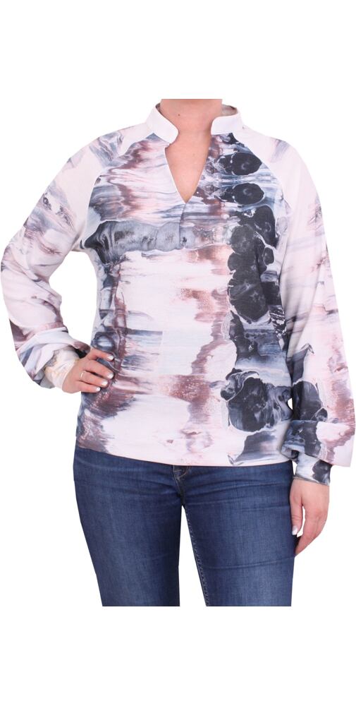 Atraktivní dámská košile Fashion Mam 1520 jeans vzor
