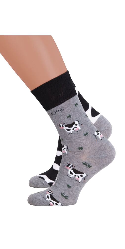 Dámské ponožky s obrázky More 40078 šedé