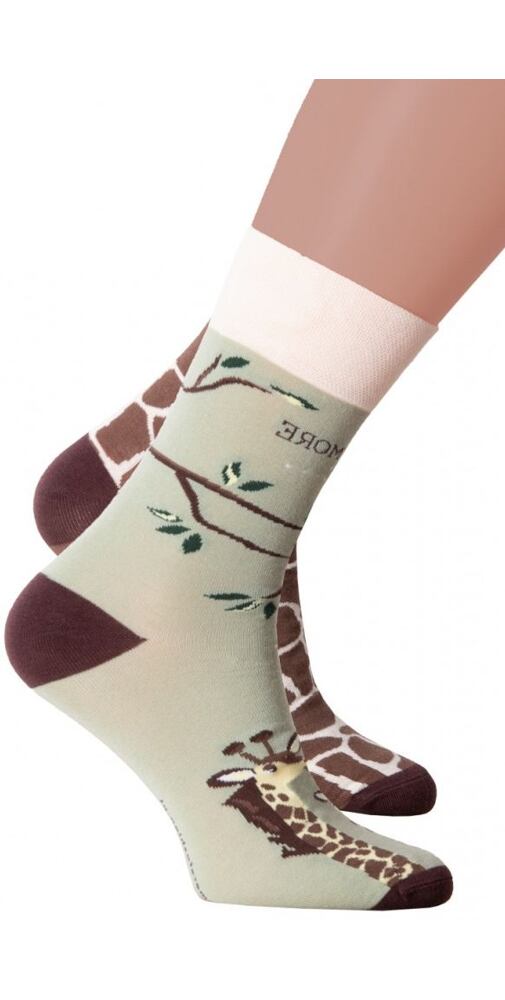 Pánské vzorované ponožky More 46079 žirafa