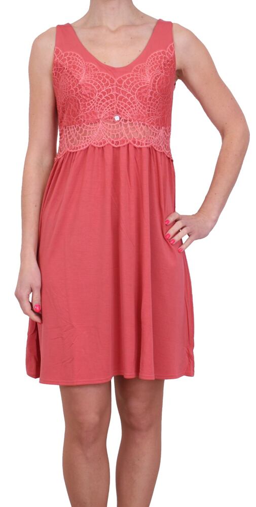 Modalová košilka s krajkou Vamp! Lacey 16154  red dahlia