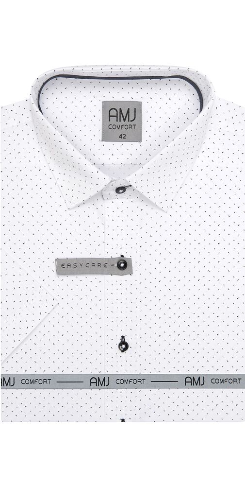 Pánská košile s krátkým rukávem  AMJ Comfort VKBR 1226 bílo-černá