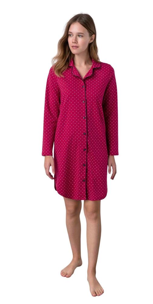 Dámská noční košile na propínání Vamp Macy 17451 red cerise
