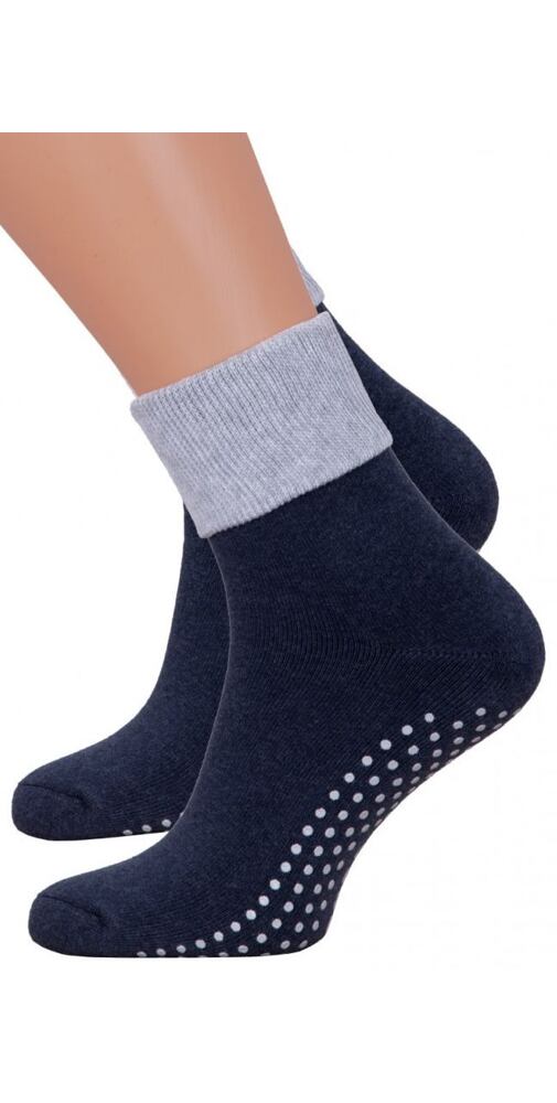 Bavlněné ponožky s protiskluzem Steven 24126 jeans