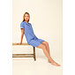 Pohodlná letní noční košile Vamp s knoflíky 22214 blue irirs
