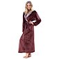 Dámský župan z flanel fleece Vestis Flora šál mauve wine