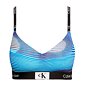 Podprsenka Calvin Klein Bralette collection 1996 QF7218E tyrkys vzor