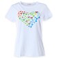 Bílé tričko s krátkým rukávem pro ženy 73140 s barevnými srdíčky - video