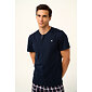 Bavlněné pánské pyžamo Vamp s knoflíkovou légou 22651 blue