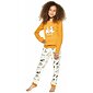 Bavlněné dívčí pyžamo Cornette Young Dogs medové