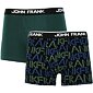 Pánské boxerky John Frank JF2BTORA01 duo pack zelená-tisk