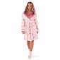 Župan z flanel fleece 3/4 délky Vestis Flora kapuce  dusty rose Vzor
