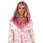 Župan z flanel fleece 3/4 délky Vestis Flora kapuce  dusty rose Vzor