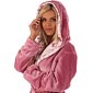 Župan z flanel fleece s kapucí Vestis Flora st.růžová