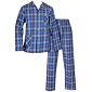 Popelínové pyžamo Luiz Charles 316 modro-zelená kostka