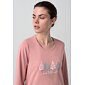 Dlouhé bavlněné pyžamo pro ženy Oneira 17596 pink tan