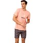 Bavlněné pánské pyžamo Vamp s krátkými kalhotami 22660 coral pink