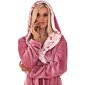 Župan z flanel fleece s kapucí Vestis Flora st.růžová