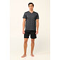 Bavlněné pánské pyžamo Vamp s krátkými kalhotami 22601 dark gray